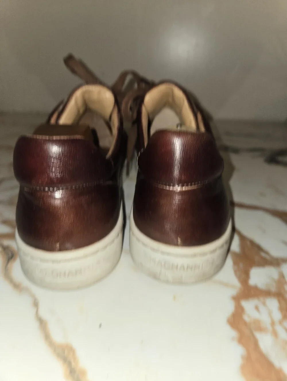 Magnanni Men's  Leather Casual Sneakers Size 10 1/2 M, retails For $475.00